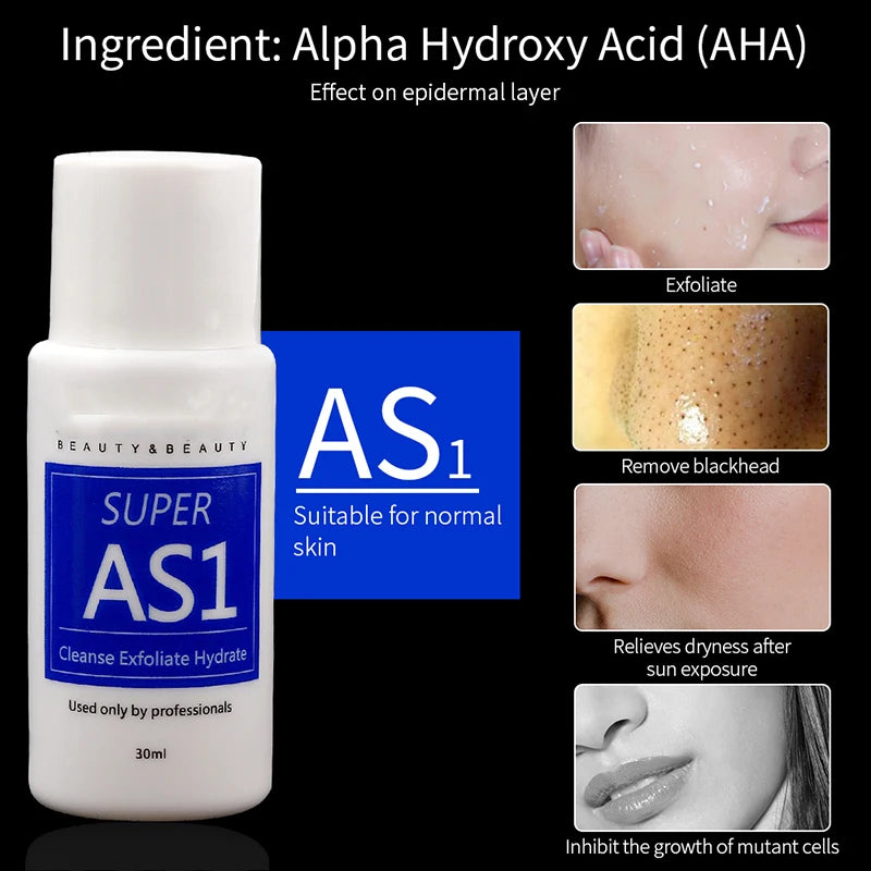 AS1 SA2 AO3 30ml High Concentrated Solution Liquid For  Dermabrasion Beauty Machine Kit of 3 Serums Skin Deep Cleaning Skin Care