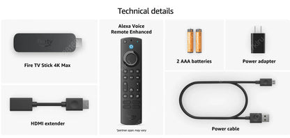 Amazon Fire TV 4K MAX, Android TV Box, Netflix 4K Streaming stick with wifi 6E.16GB Storage All NEW