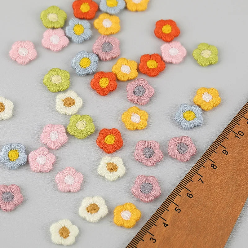 Mini Embroidered Small Flower Patch DIY Earring Accessories Children's Hair Accessories Clothing Accessories
