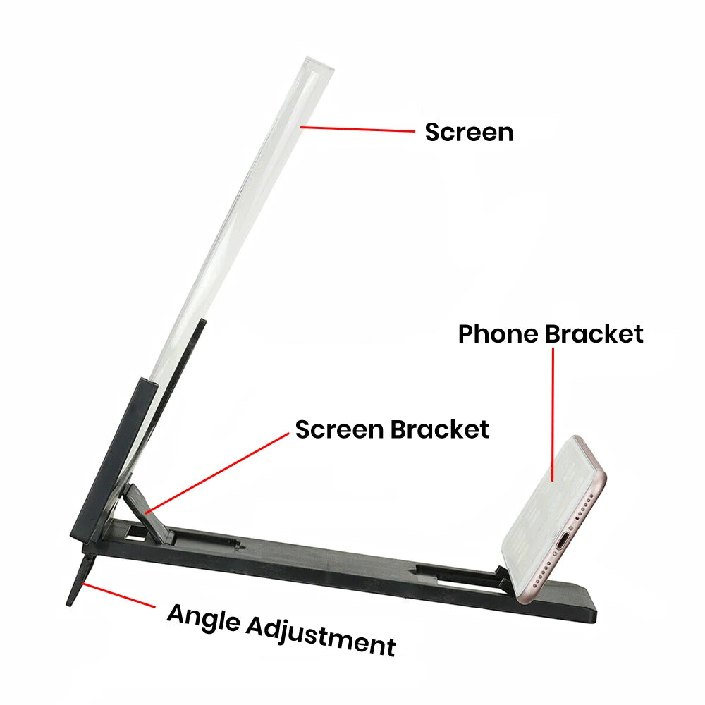 14" Screen Magnifier for Cell Phone -3D Magnifying Projector Screen Enlarger Expander for Movies, and Videos Compatible