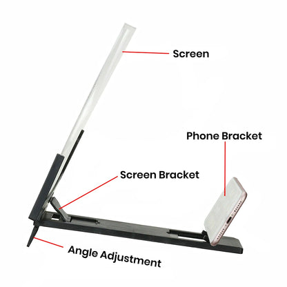 14" Screen Magnifier for Cell Phone -3D Magnifying Projector Screen Enlarger Expander for Movies, and Videos Compatible