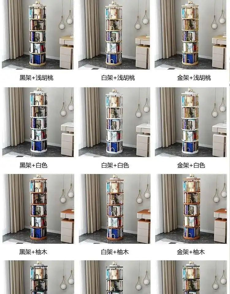 Modern Closet Bookcase Organizer Cabinet Display Rotating Bookcase Magazine Shelves Estante Para Livros Minimalist Furnitures