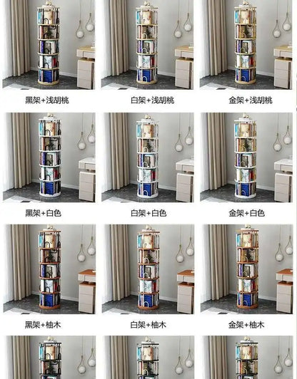 Modern Closet Bookcase Organizer Cabinet Display Rotating Bookcase Magazine Shelves Estante Para Livros Minimalist Furnitures