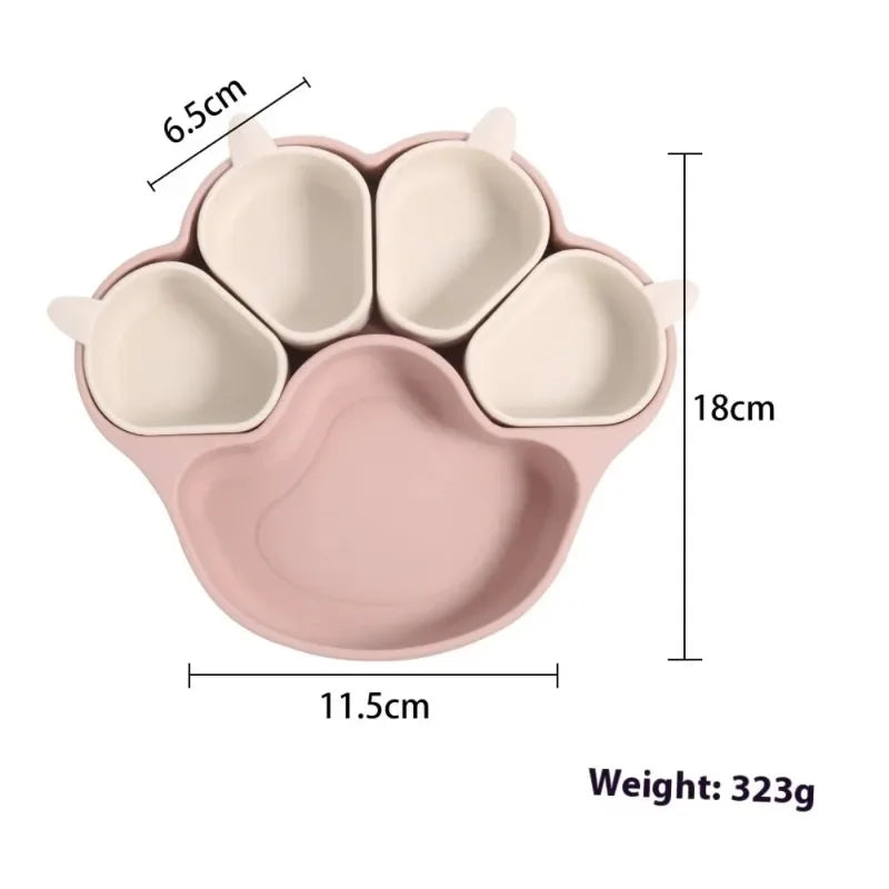 Toddler Baby Food Bowl Children's Tableware Babys Silicone Dishes Set Toddler Training Tableware Bowls Baby Feeding Set Silicone