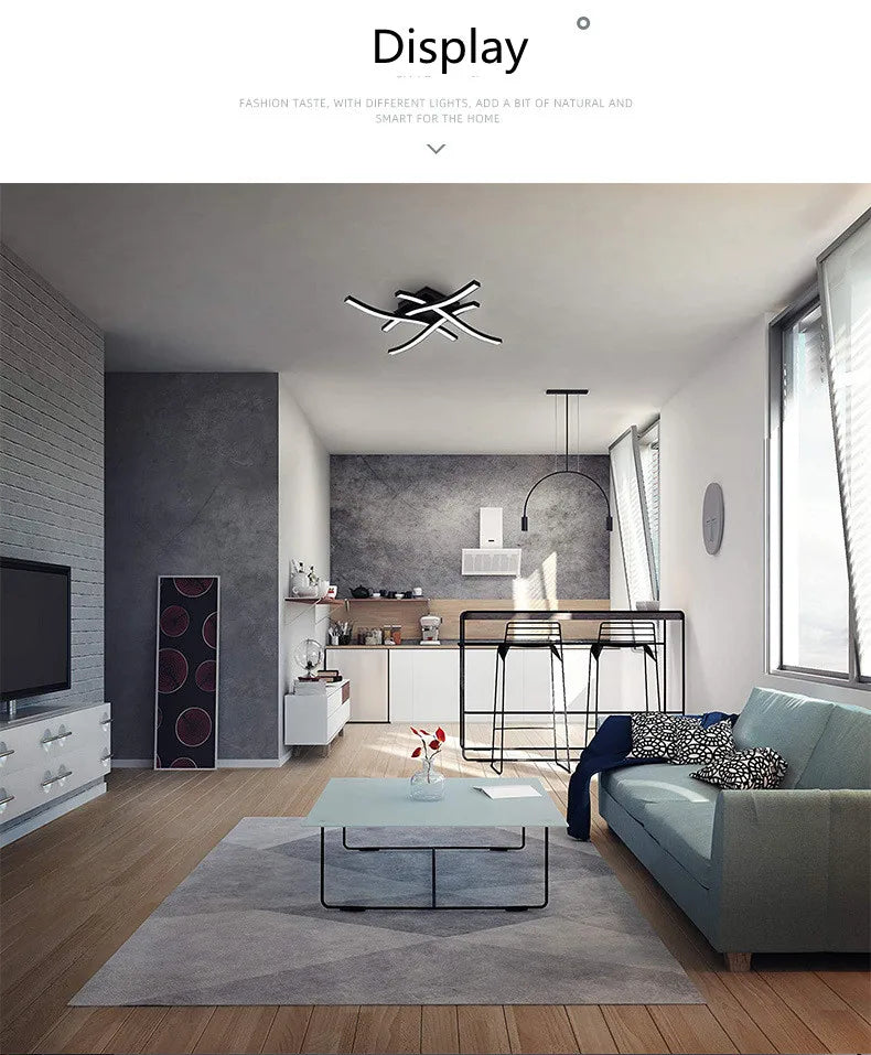 LED Ceiling Light Surface Installation Living Room Lamp Modern Bedroom Kitchen Led Ceiling Light Elegant Curved Ceiling Light