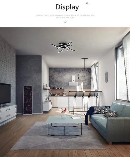 LED Ceiling Light Surface Installation Living Room Lamp Modern Bedroom Kitchen Led Ceiling Light Elegant Curved Ceiling Light