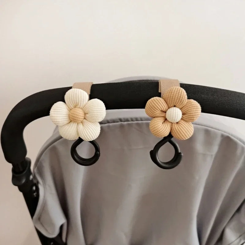 Baby Stroller Hook Sweet Flower Children Cart Umbrella Hanging Bag Storage Loop Hook Infant Supplies Storage Accessories