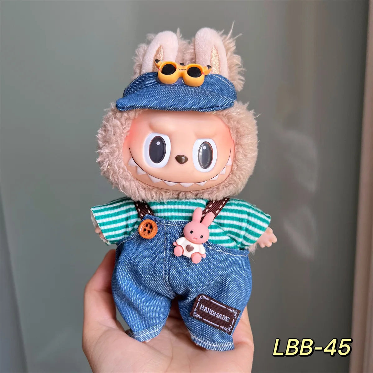 POP Labubu baby clothes 17cm plush vinyl labubu sit-down party first-generation and second-generation suit, clothes only