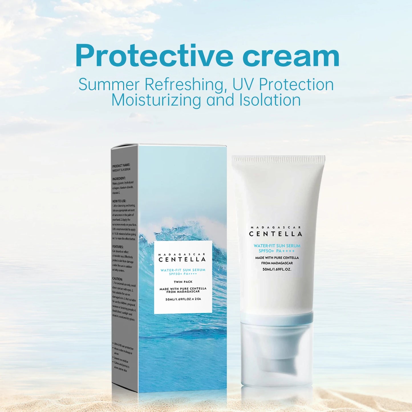 Facial Sunscreen 50+Solar Sunblock Skin Whitening Cream Korean body lotion Moisturizing Protector Care Body Sunscreen