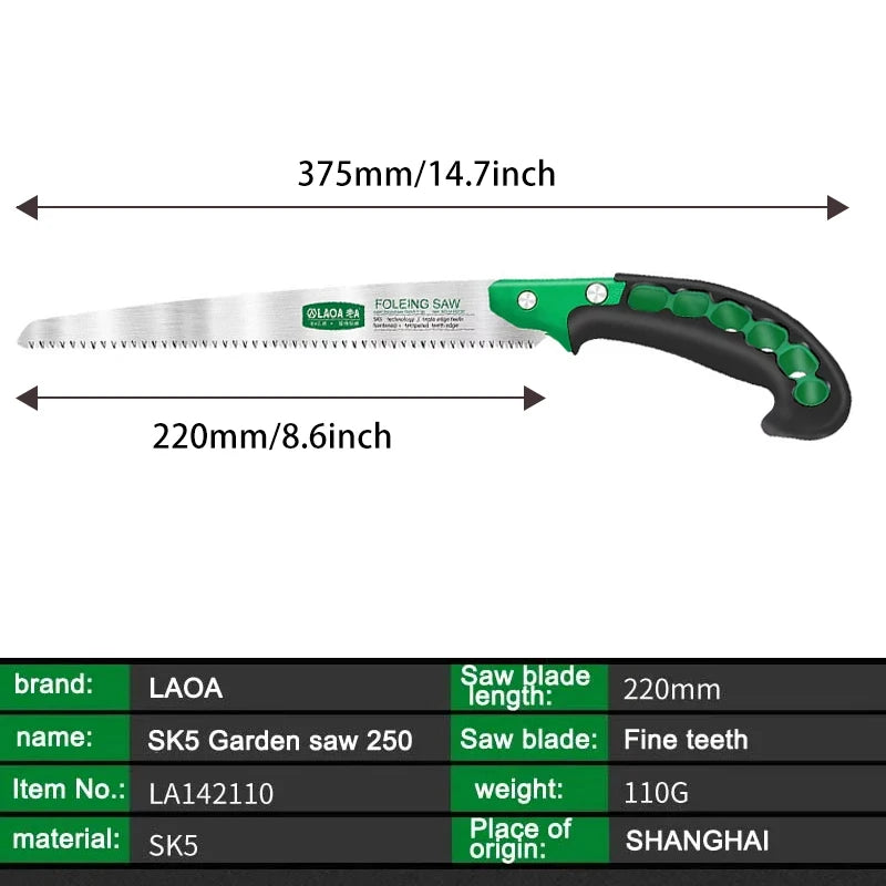 LAOA SK5 Hand Saw Household Woodworking Saw Small handheld Manual Saw 11 Fine Tooth Saw