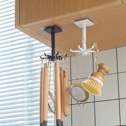 Kitchen Organizer Swivel Hooks Creative Hooks Hooks Hole-free Multifunctional Explosion Hooks Rotatable Dual-Use