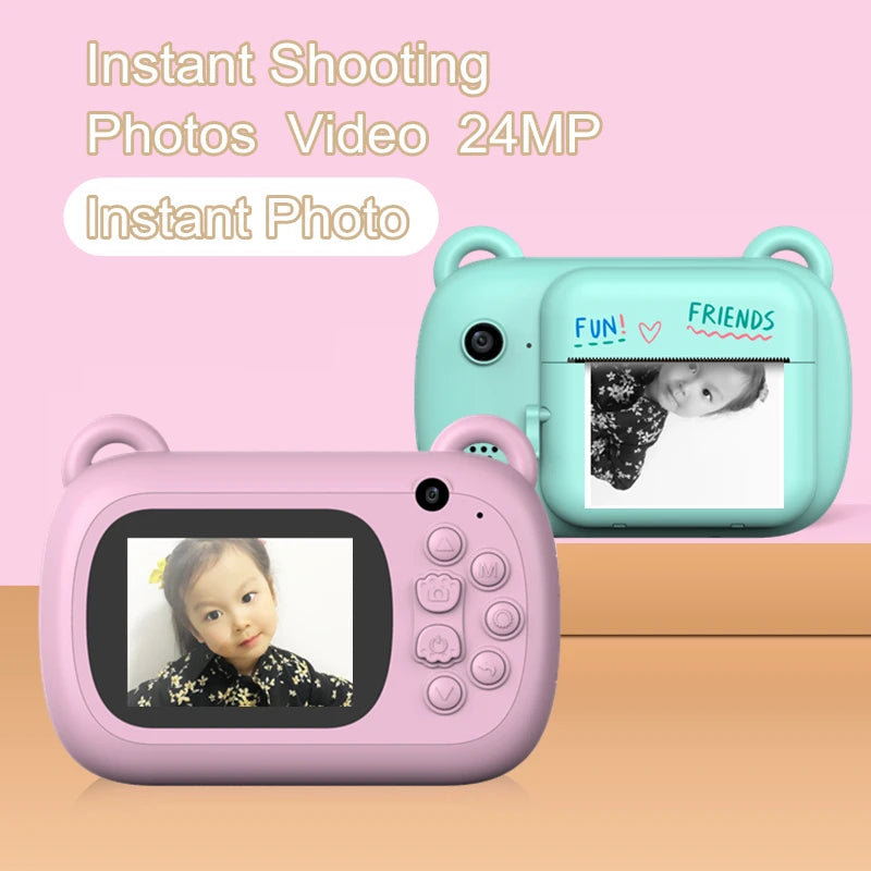 Digital Children Camera Dual Camera Instant Printing Camera Kids Wireless Digital Camera Inkless Instant Photo Printing Camera