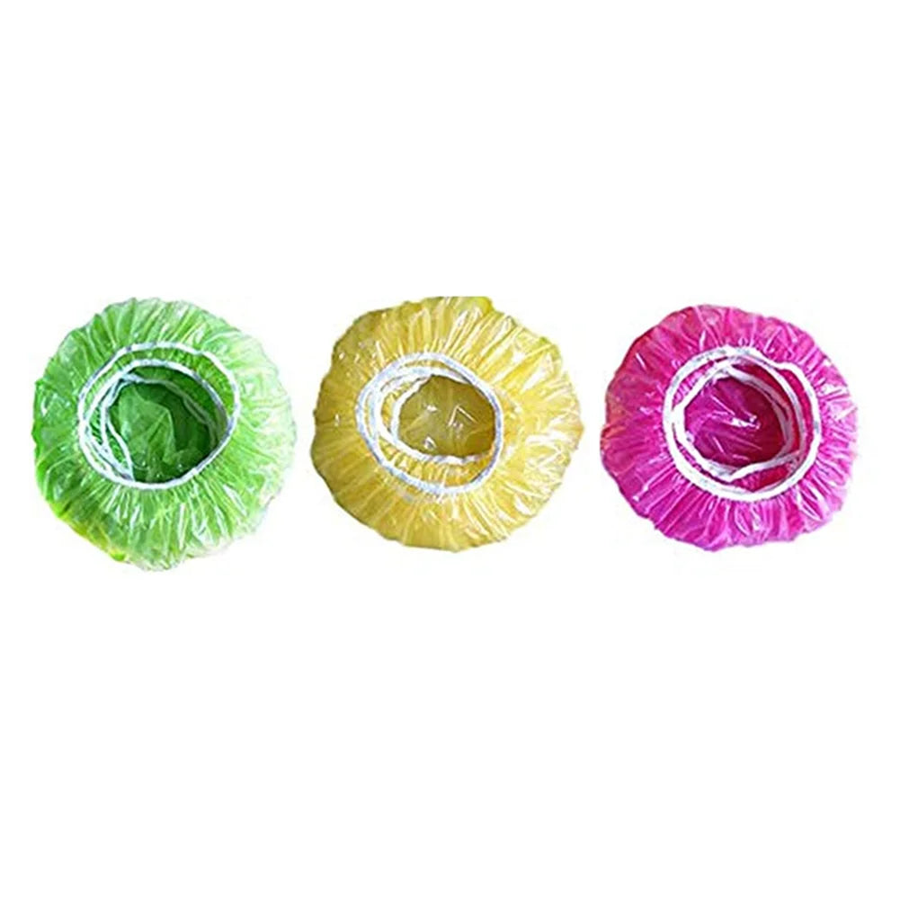 60Pcs Reusable Food Cover Plastic Wrap Elastic Food Lids For Fruit Bowls Cups Caps Storage Kitchen Fresh Keeping Saver Bags