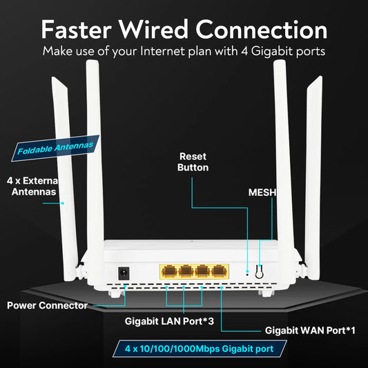 WiFi6 3000Mbps Wireless Router Mesh System WiFi range extender 802.11AX Signal Amplifier Mesh Router For Home Office