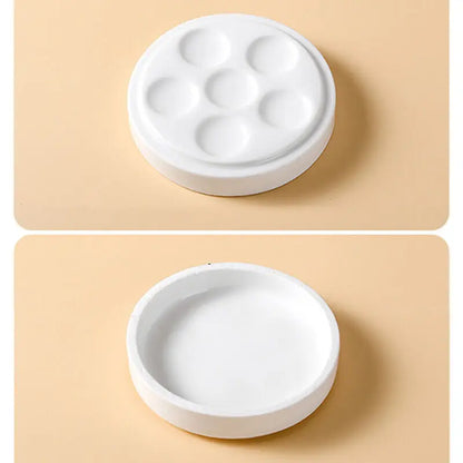 6 Wells Ceramic Artist Paint Palette Watercolor Mixing Tray Paint Tray Rectangle Shape Gouache Ceramic Palette Art Supplies