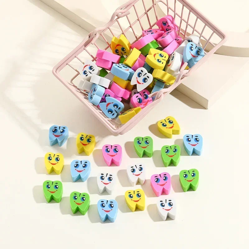 20pcs/bag Dental Eraser Dental Clinic School Gifts Student Eraser Stationery Supplies Mini Eraser Stationery Supplies