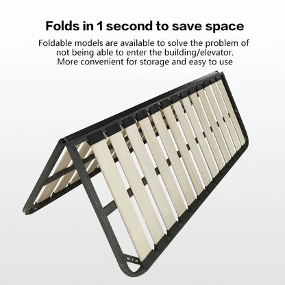 Folding Frame Bed Support Frame High Load-bearing Tatami Bed Frame 1.2m 1.5m 1.8m Optional Without Bed Head Solid Wood Bed Frame