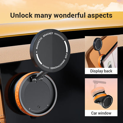 Vacuum Suction Magnetic Car Mount Strong Suction Stand Phone Holder Foldable Design 360° Rotation Adjustable Car Phone Bracket