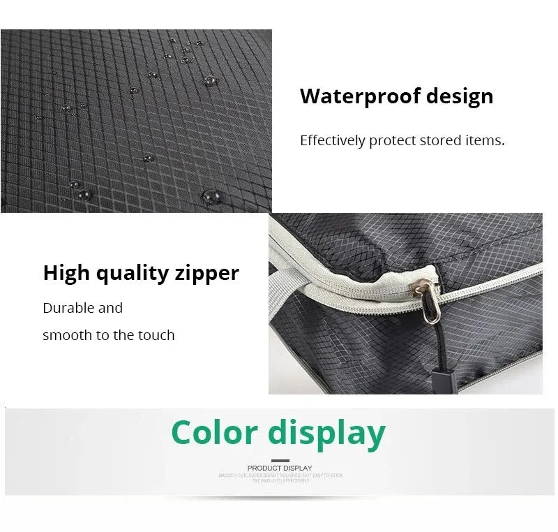 3Pcs/set Black/Blue/Grey Compressible Travel Storage Bag Portable Large Capacity Storage Bag Suitcase Luggage Packing Cubes