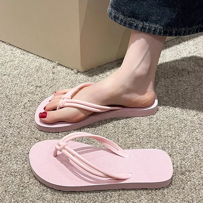 Women's Flip Flops Summer Slippers, Candy Colors, Flat Sandals for Ladies, Slip-On, Anti-Slip Soft Sole, Beach Comfort Shoes