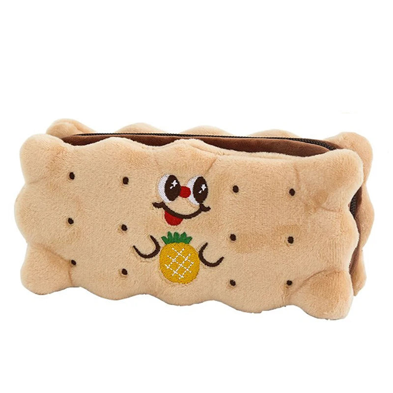 Creative Simulation Sandwich Biscuit Pencil Bag Kawaii Plush Pencil Bag Student Stationery Storage Bag Student Supplies