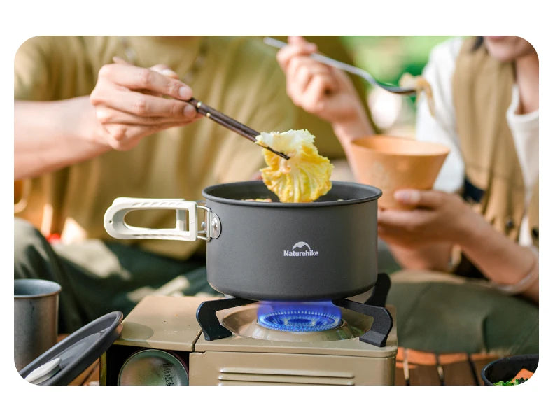 Naturehike Camping Pot Set Aluminum Alloy Cookware Pot Set Portable Outdoor Picnic Tableware Camping Cookware Kit CNK2450CF010