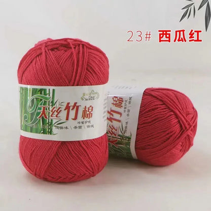 Tiansi Bamboo Cotton Yarn Bamboo Charcoal Cotton Hook Needle Thread Cotton Nitrile Woven Yarn DIY Weaving Material