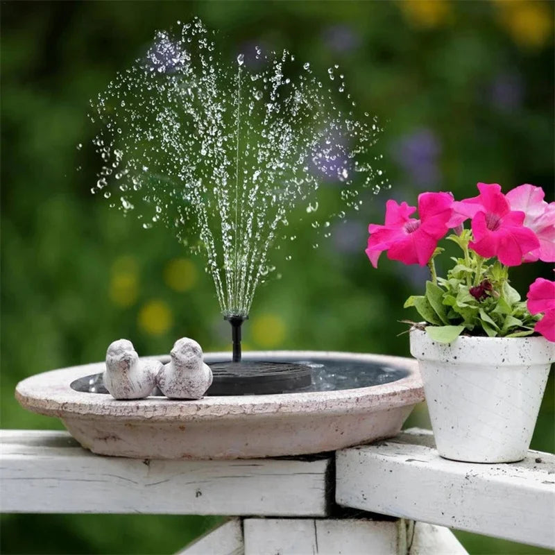 Solar Fountain Pump Energy-saving Plants Watering Kit Colorful Solar Fountain Solar Panel Bird Bath Fountain Outdoor Garden Pool
