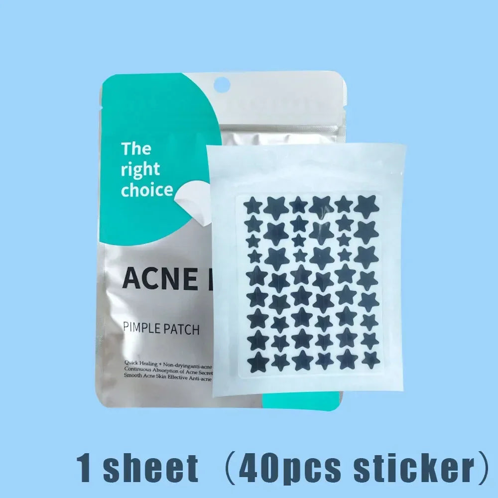 40pcs Colorful PE Pimple Patches Cute Star Shaped Cover Sticker Invisible Pimple Cover Removal Pimple Patch Skin Care
