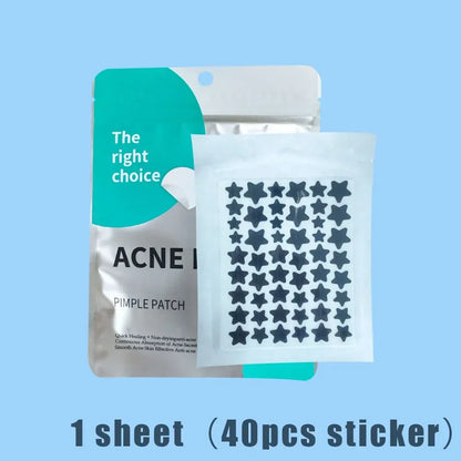 40pcs Colorful PE Pimple Patches Cute Star Shaped Cover Sticker Invisible Pimple Cover Removal Pimple Patch Skin Care