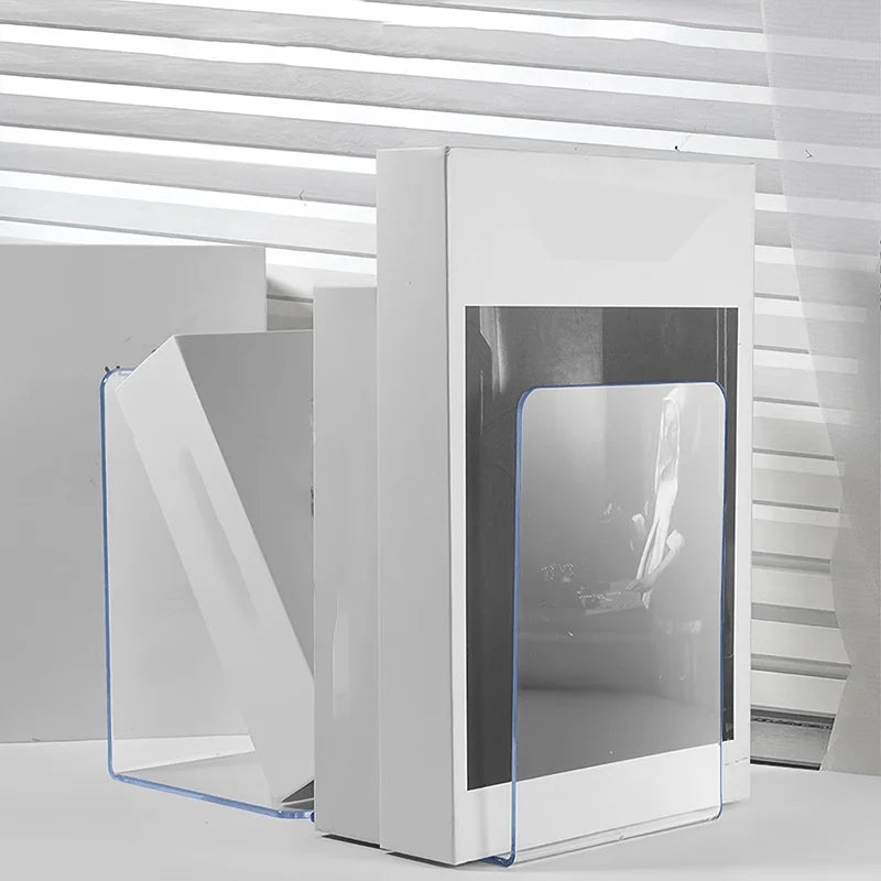 1/2pcs Clear Acrylic Bookends, Durable Transparent Bookshelf Partition Plates, for Office, School, and Home Organization