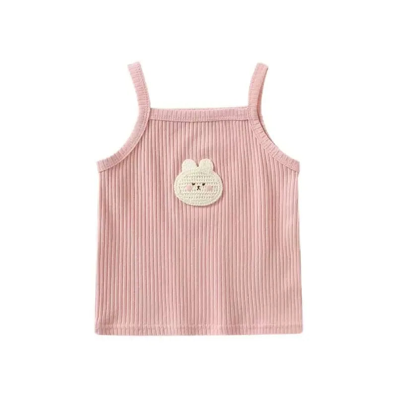 Baby Girls T-shirts for Kids Summer Sleeveless Knitted Tops Vest Outfits Girls Cute Halter Tops Tees Children Clothing 1-12 Year