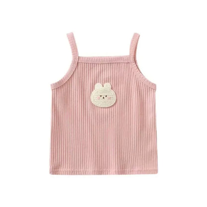 Baby Girls T-shirts for Kids Summer Sleeveless Knitted Tops Vest Outfits Girls Cute Halter Tops Tees Children Clothing 1-12 Year