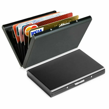 Men RFID Card Holder Blocking Aluminum Metal Slim Wallet Money Bag Anti-scan Credit Card Holder Thin Case Small Male Purses