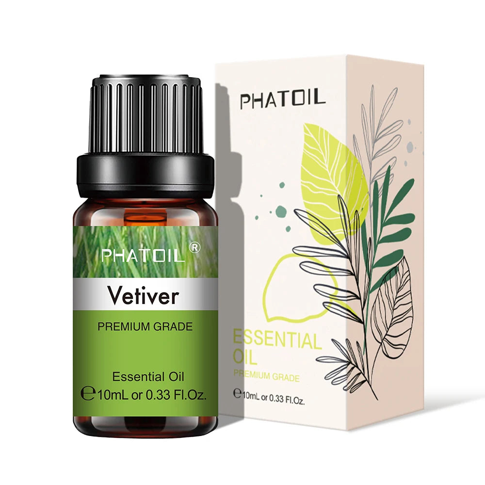 PHATOIL Natural Plant Essential Oil 10ml Eucalyptus Rose Lemon Bergamot Vanilla Peppermint 1PCS Aroma Essential Oil For Diffuser