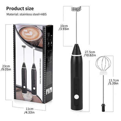 Portable UBS Electric Egg Beater 3-speed Wireless Blender Coffee Milk Bubbler Cream Butter Whipper Food Blender