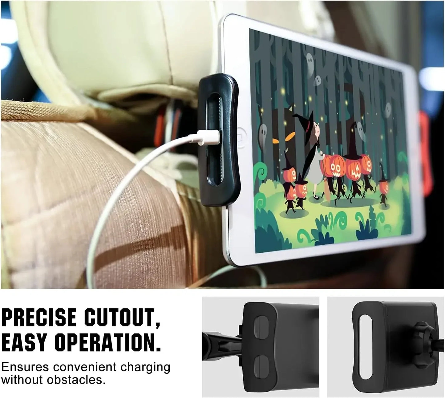 Tablet Holder for Car,ipad Headrest Mount for Tablet/ipad/Phones Car Tablet Holder with 360°Rotating Adjustable