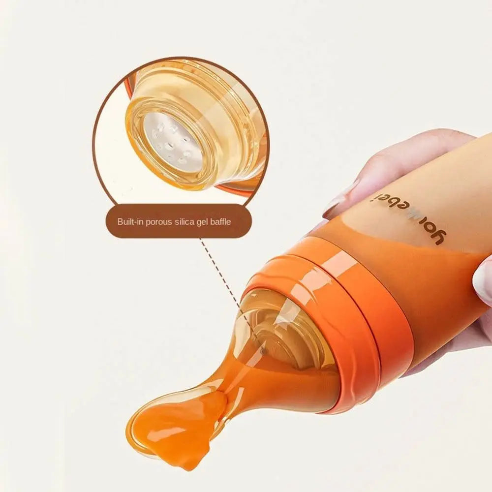 Silicone Baby Squeeze Spoon High Temperature Resistance Squeezing Food Supplement Bottle Convenient Soft Tip