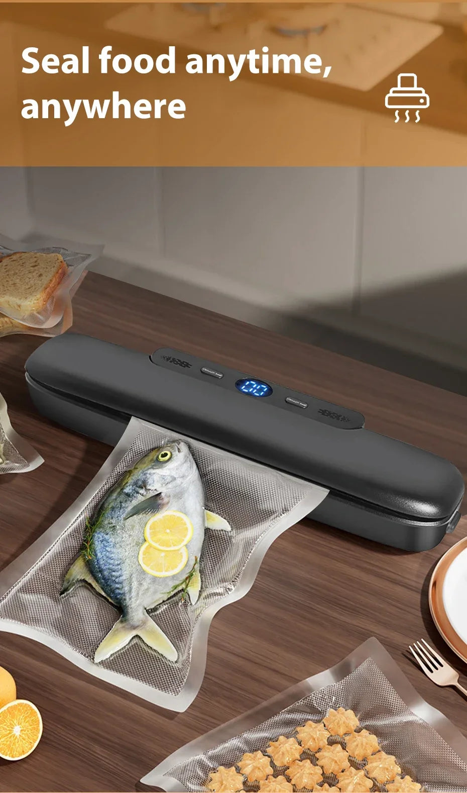 Vacuum Sealer Packaging Machine Food Vacuum Sealer With Free 10pcs Vacuum bags Household Vacuum Food Sealing