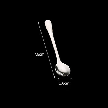 304 Stainless Steel Flavoring Spoon Salt Spoon Coffee Stirring Spoon Cute Dessert Spoon Mini Ice Cream Spoon