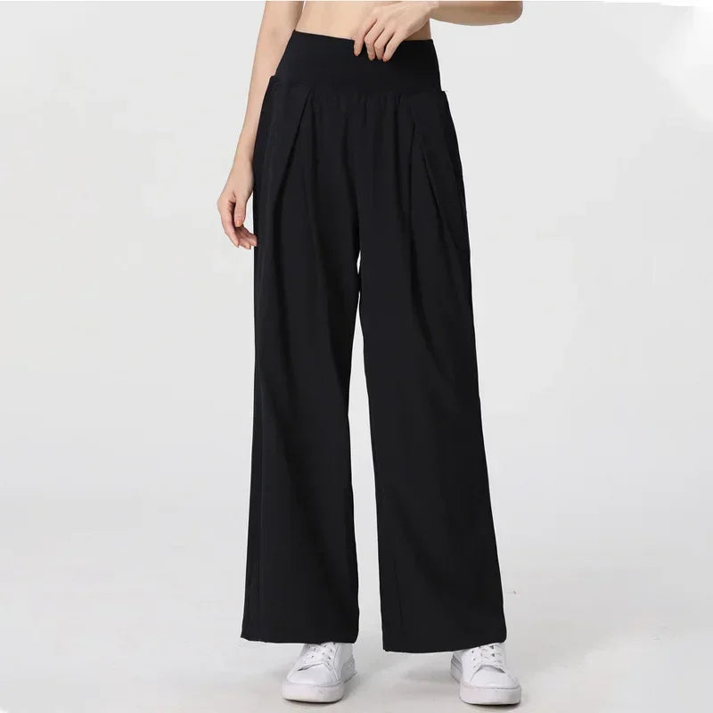Yoga Pants Women's Loose Running Casual Pants Spring Summer Breathable Wide Leg Flare Outer Wear Sweatpants