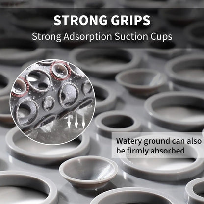 Slip Anti Mould Rubber Anti Slip Bath Mat with Drain Holes Machine Washable Antibacterial Resistant Shower Mat for Shower or Tub