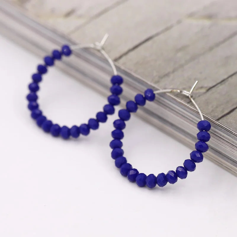 Fashion Women's Earrings Boho Colorful Crystal Beaded Earrings Jewelry Female Girls Gifts Ear Ring Accessories