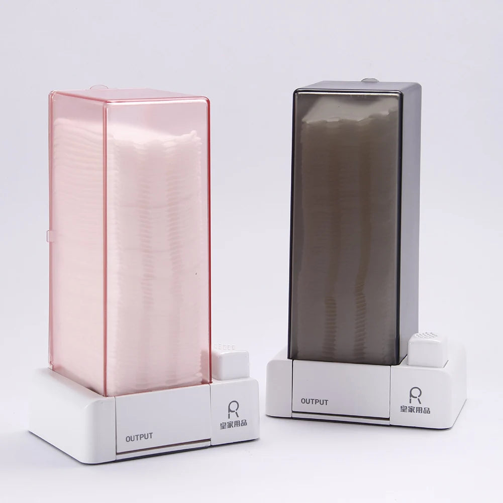 Automatic Cosmetic Makeup Cotton Box Press Type Cotton Pads Dispenser Wall Hanging Makeup Cotton Organizer Container Dispenser