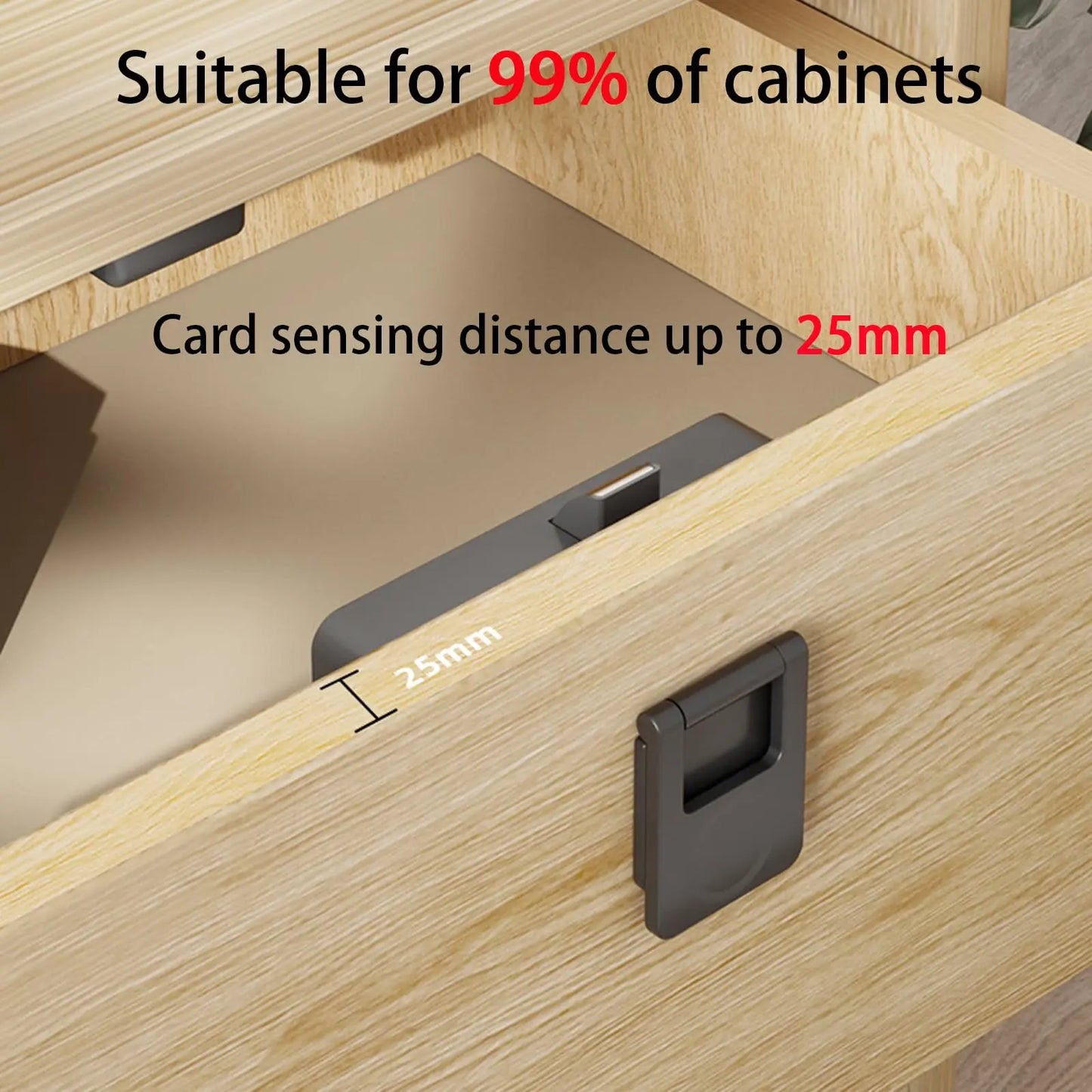 NFC Smart Cabinet Lock Magnetic Sensing Child Safety Baby Proofing Drawer Lock 2 Unlocking Methods Long Battery Life Universal