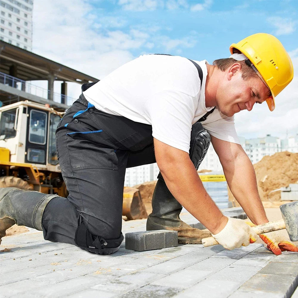 Construction Knee Pads with Thick Foam and Gel Cushioning, Adjustable Kneepads Straps for Work Flooring Gardening