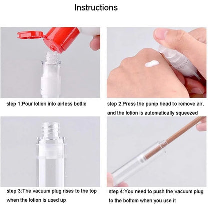 50PCS 5/10/15ML Clear Airless Lotion Spray Pump Bottles Empty Cream Vacuum Cosmetic Containers Travel for Foundations Serums