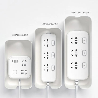 Cable Storage Box Power Strip Case Wooden Power Line Wire Management Organizer Anti-Dust Charger Socket Network Line Storage Bin