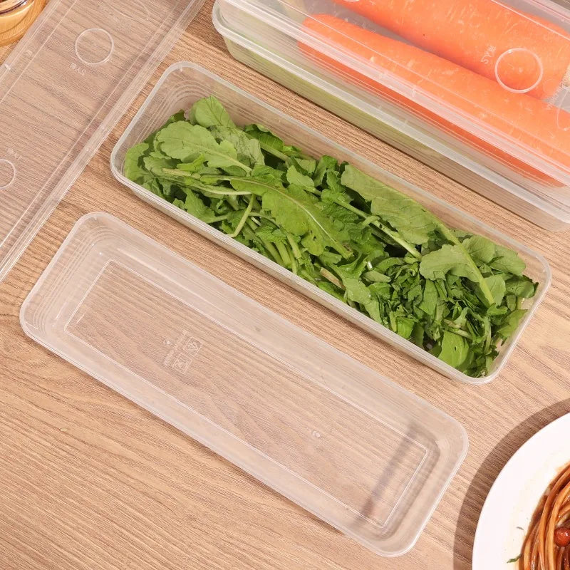Fresh Box Refrigerator Storage Boxes Scallions Food Container with Lid Cold Crisper Sealed Kitchen Fresh Fruit Fridge Organiser