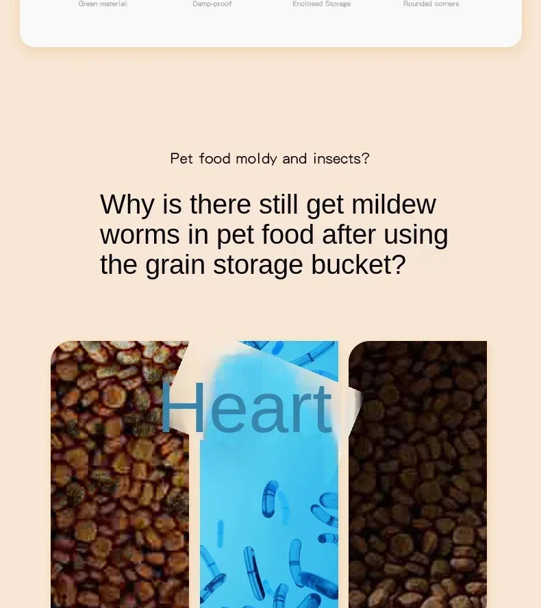 Large Dog Food Storage Bucket Pet Food Storage Bucket Food Seal Moisture-proof Cat Dry Food Bucket Storage Box Pet Dog Feeders